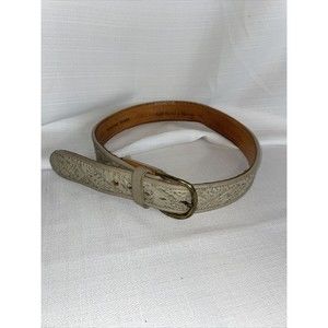 CIRCLE Y Genuine Shark Belt Tan/Off White Color Size 32